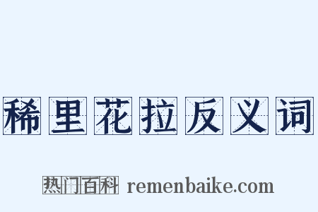 稀里花拉反义词是什么意思的图片
